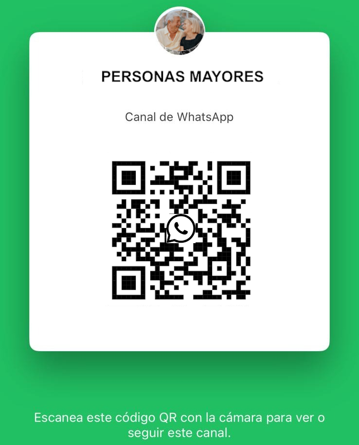QR para suscribir al canal de Whatsapp: Personas Mayores