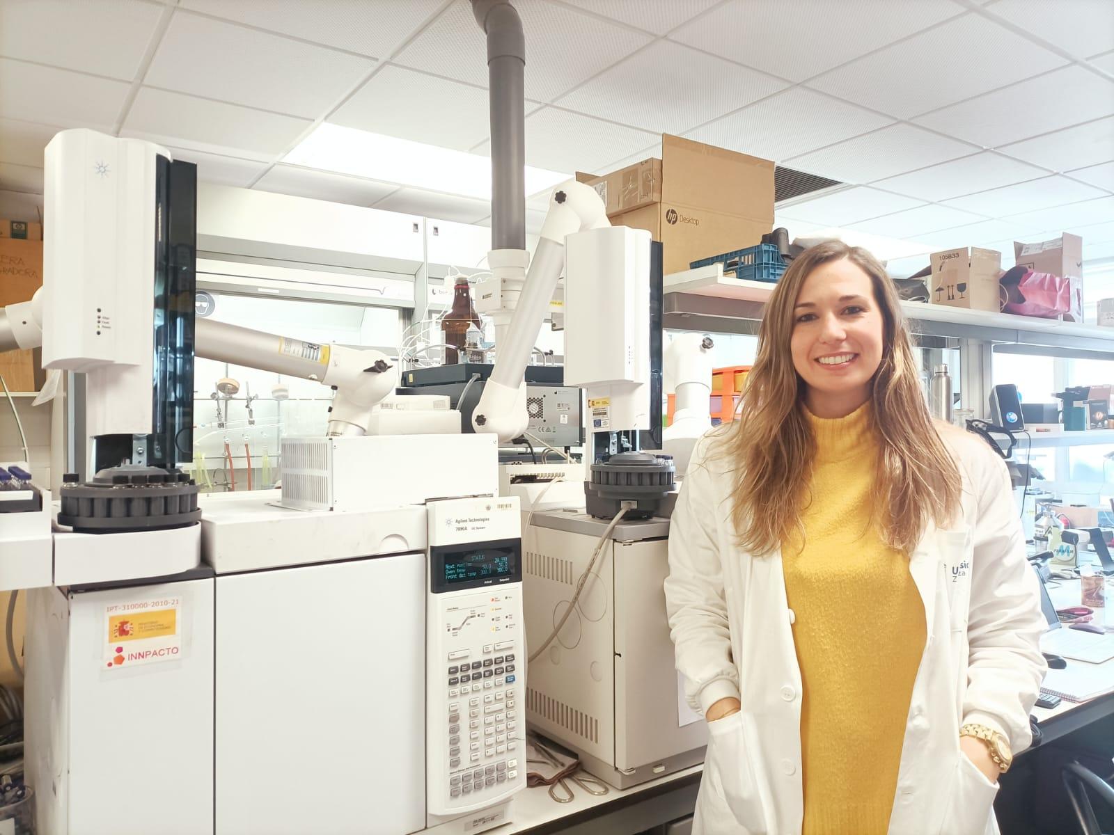 María Galiana en el laboratorio.
