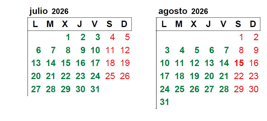 Calendario Jul 2026