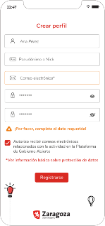 formulario de introducción de datos