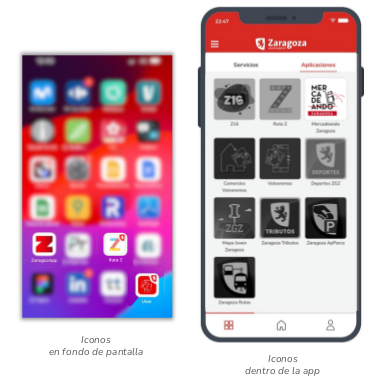 iconos en fondo de pantalla