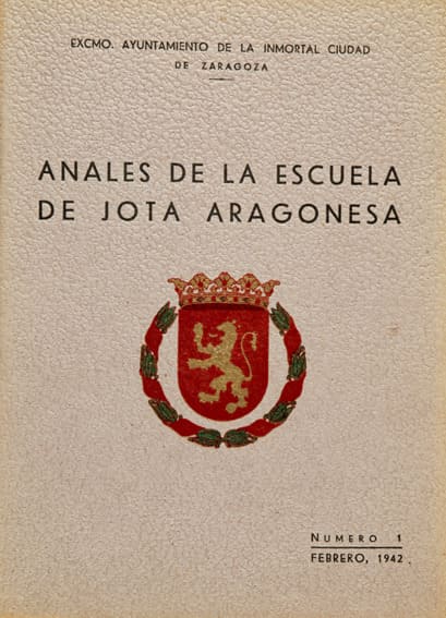 Imagen de los anales de la escuela de jota aragonesa. Numero 1 - Febrero, 1942